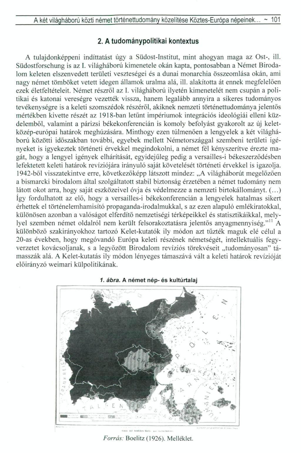 A két világháború közti német történettudomány közelítése Köztes-Európa népeinek... ~ 101 2.
