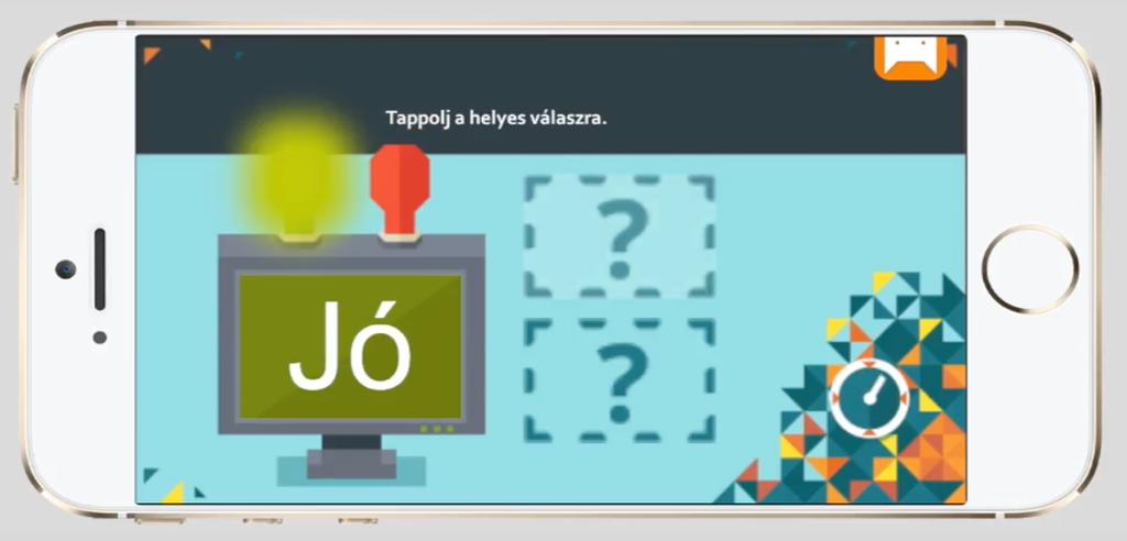 segítségével pedig a képernyőn megjelenő válaszokat lehet beríni vagy a válaszhoz tartozó képet feltölteni.