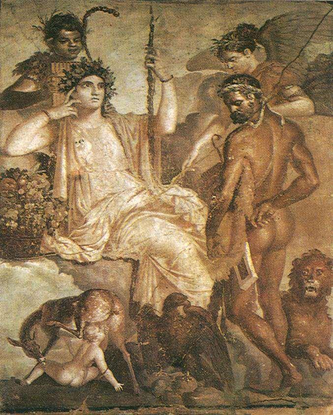 Heraklesz, Íris által vezetve, megtalálja fiát Telephost (akit egy őzsuta szoptat) Árkádia