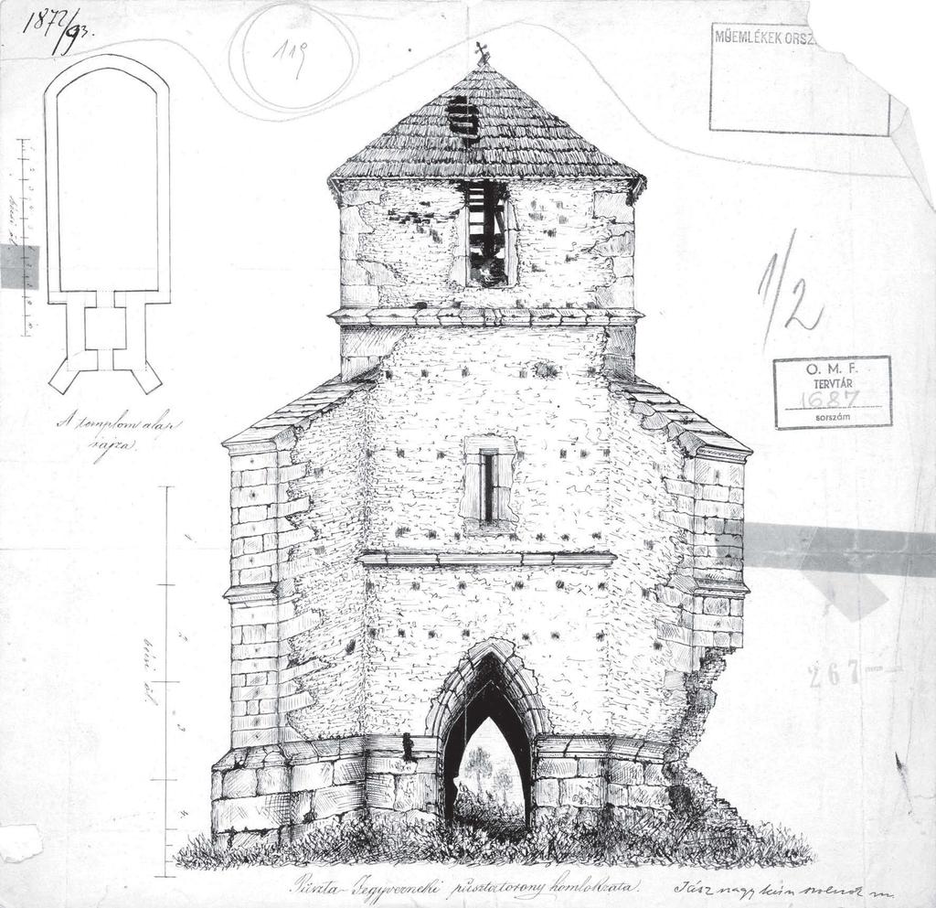 260 8. kép. Fegyvernek. A Pusztatorony rajza 1872-ből. Forster Központ, Tervtár, ltsz.: 1687.