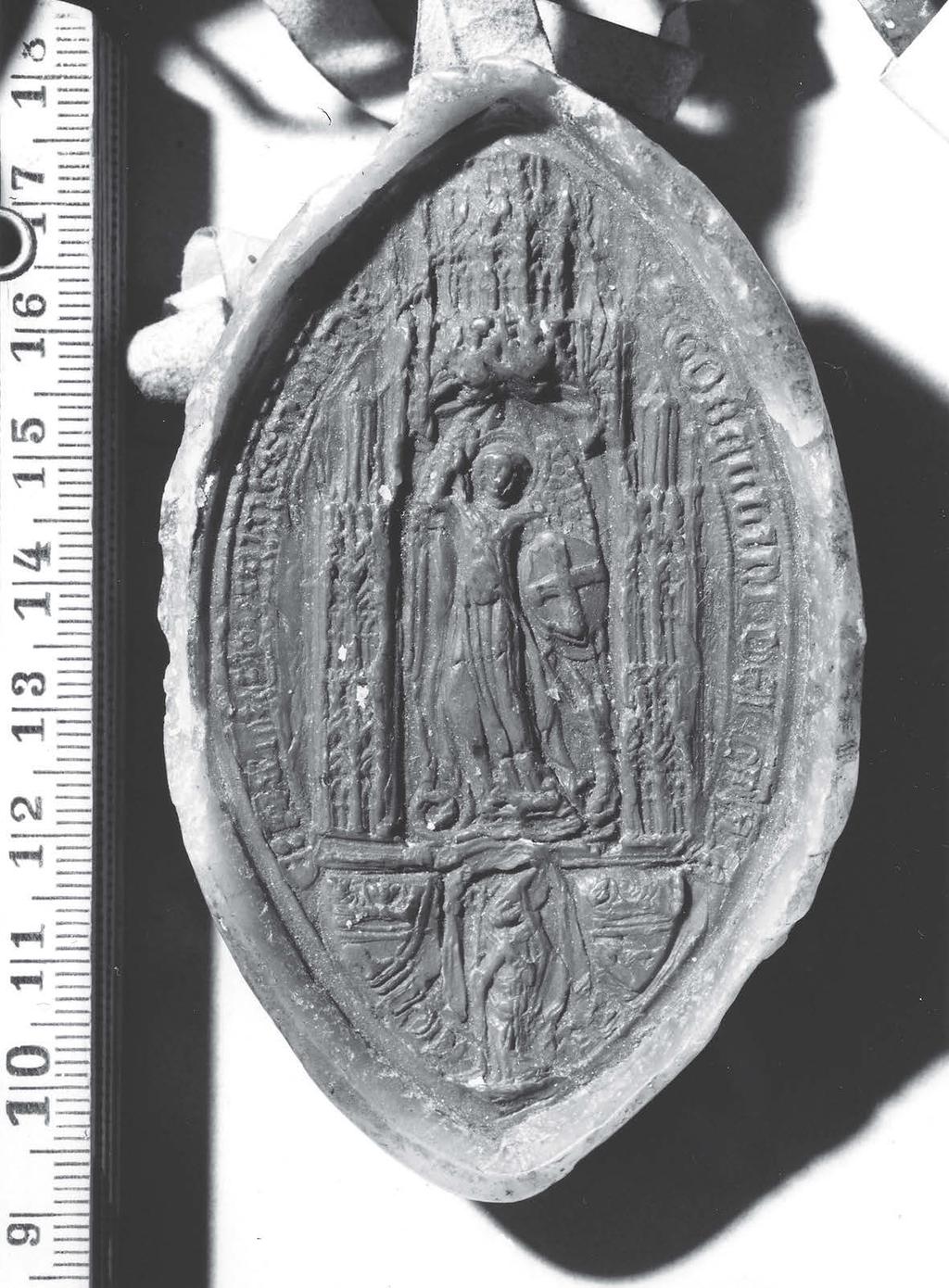 127 5. kép. Goblinus erdélyi püspök pecsétje, 1380; Bécs, HHStA, Familienurkunden 283/2. Fotó: HHStA 6. kép. Himházi Benedek veszprémi püspök pecsétje, 1380; Bécs, HHStA, Familienurkunden 283/2.