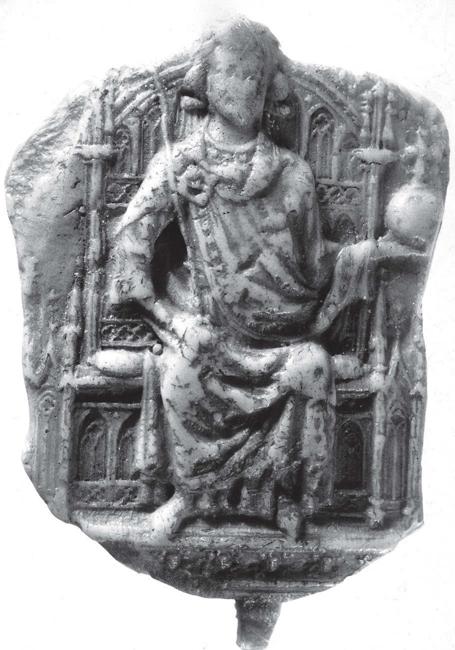 141 2c. kép. Vencel magyar király kettős pecsétje, 1302, töredék, előlap, MNL OL, DL 1322; MTA BTK MI 901. 2d. kép. II. Přemysl Ottokár cseh király ötödik pecsétje, 1271 1277, előoldal I.