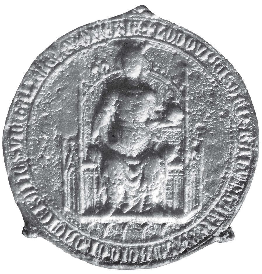144 4a. kép. I. Lajos kettős pecsétje, 1342 1363, előlap, MNL OL, DL 2822; MTA BTK MI 84. 4b. kép. I. Lajos kettős pecsétje, hátlap A két pecsét műhelyének munkássága további attribúciókkal gyarapítható.