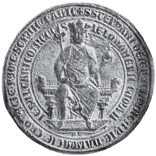 162 5. kép. V. István király kettős pecsétje, gótikus maiusculákkal 6. kép. Zsigmond király első nagypecsétje, gótikus maiusculákkal jein, IV.