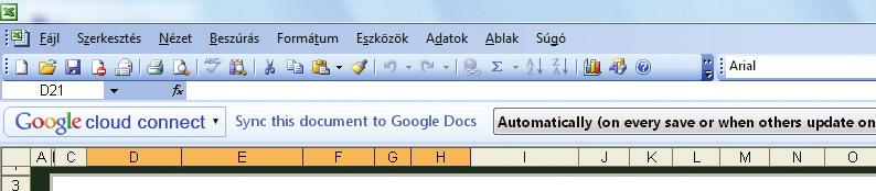 szinkronizálta a dokumentumot mentéskor Google Docs-beépülő Office alá Google Cloud Connect for Microsoft Office Fejlesztő: Google Ár: ingyenes Remekül használható szolgáltatás a Google Dokumentumok