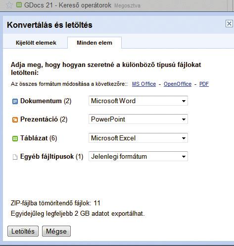 Mesterfogások Színezzünk érték szerint majd adjuk meg, hogy a fájljainkat milyen formátumban szeretnénk letölteni.