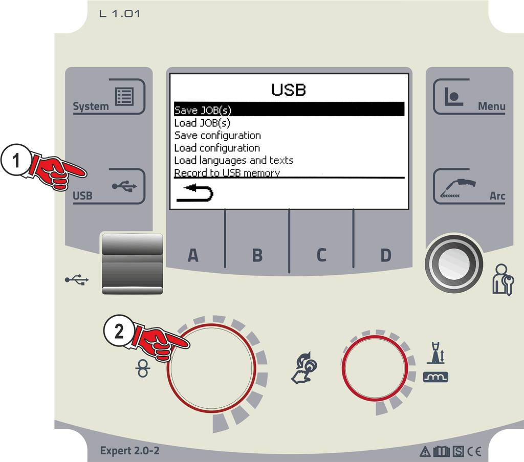 A készülékvezérlés kezelése Offline adatátvitel (USB) 5.5 Offline adatátvitel (USB) Ezt az USB csatlakozást csak USB-pendrive adathordozóval való adatcseréhez lehet használni.