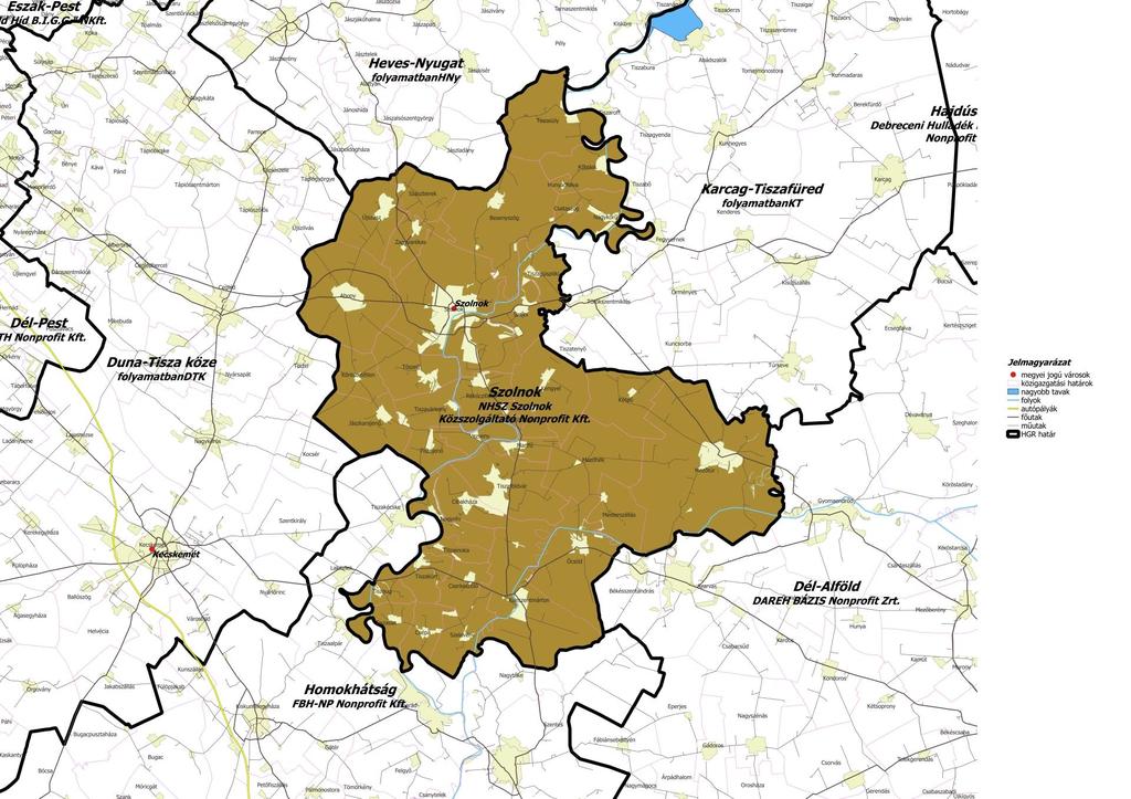 Szolnok Régió Közszolgáltató: NHSZ Szolnok Közszolgáltató Nonprofit Kft. Szolgáltatásban résztvevő további cégek: - Inno-Szolnok Nonprofit Kft. - Kisújszállási Városgazdálkodási Nonprofit Kft.