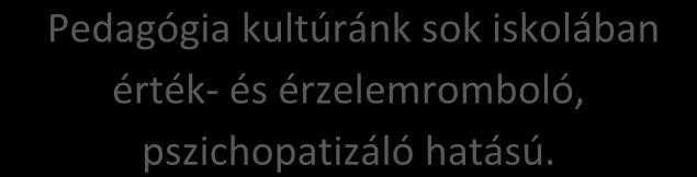 generációk szocializációját megoldani. A gyerekeket csak mint a bürokratikus gépezethez illeszthető tanulókat kezelte, elhanyagolva a személyiségfejlesztés, a nevelés feladatait.