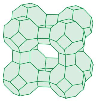 képletük: M x/n [(AlO 2 ) x (SiO 2 ) y ] mh 2 O jól definiált csatornákat