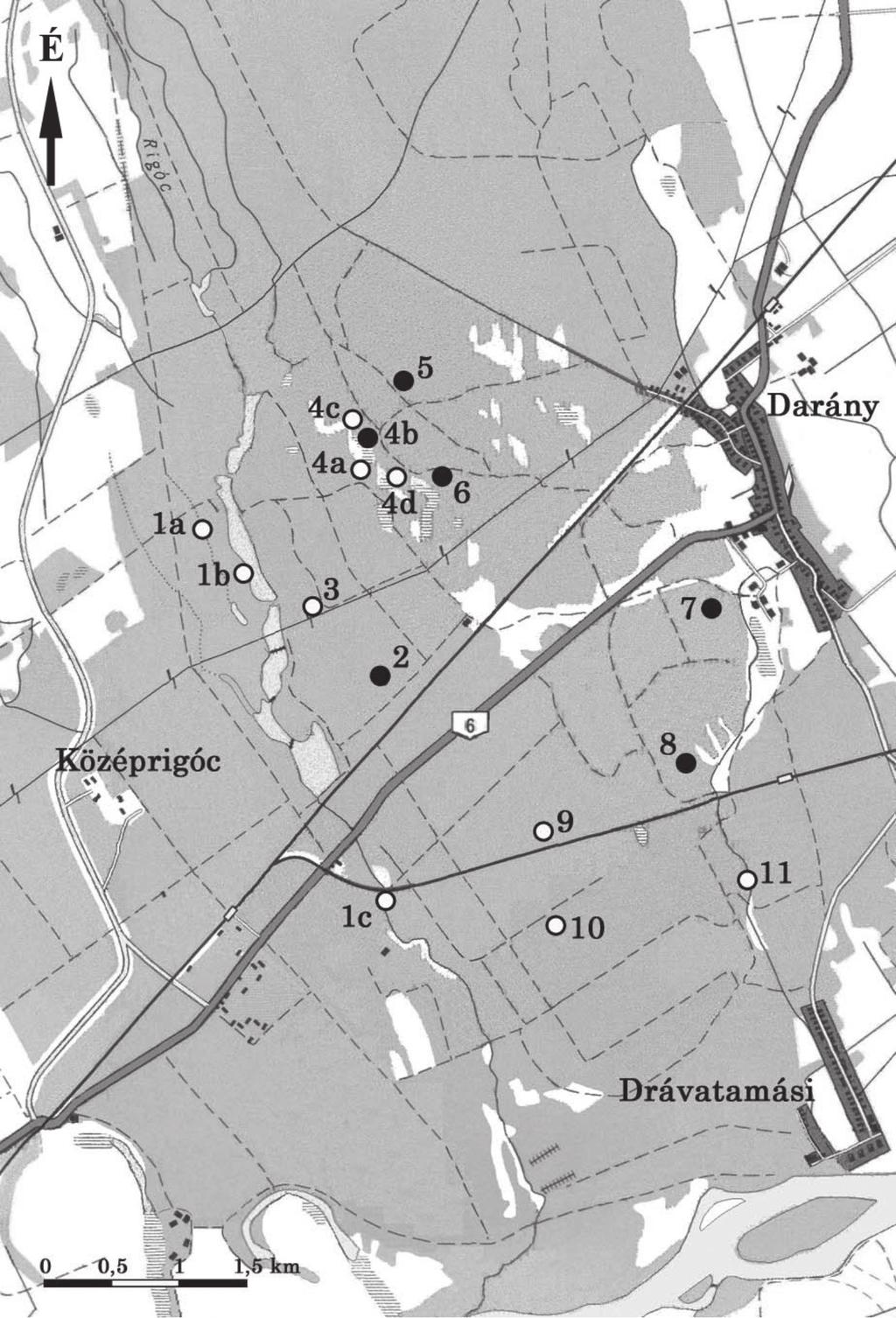 Dél-Dunántúl tőzegmohás élőhelyei 31 2. ábra. A Barcsi-borókás tőzegmoha előfordulásai.