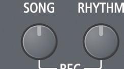 0 + valamelyiket Az előadás felvétele Az alábbiakban egy dal felvételét mutatjuk b. * A folytatás előtt, válassza ki a felvenni kívánt hangszínt.. Nyomja meg egyszerre a [SONG] és [RHYTHM] gombot.