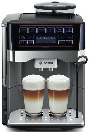 TES60523RW VeroAroma Innovatív SensoFlow System fűtőelem AromaPro Concept: ideális nyomás az optimális aroma kinyeréshez One-touch funkció: latte macchiato, cappuccino, tejeskávé elkészítése egy