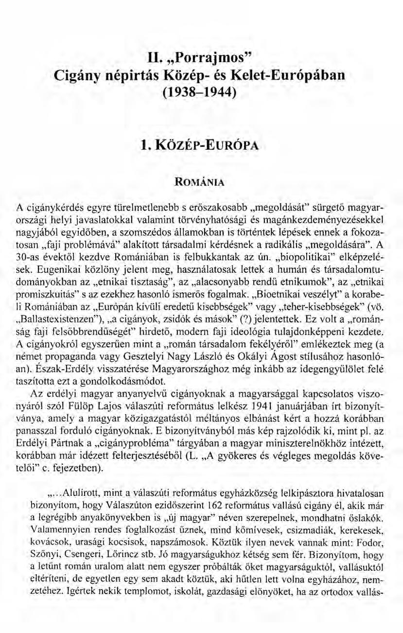 II. "Porraj mos" Cigány népirtás Közép- és Kelet-Európában (1938-1944) 1.