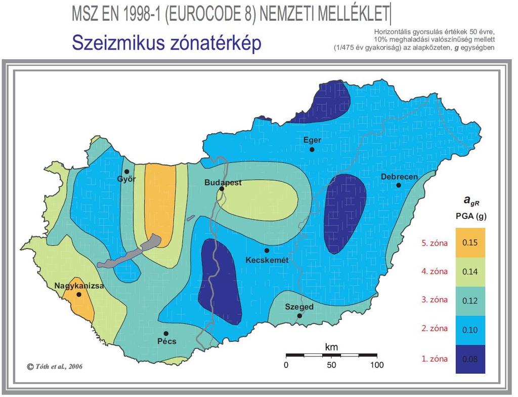 . Magyarország szeizmikus zónatérképén látható, hogy Csengele a 3-as zónában helyezkedik el. A hármas zónában a horizontális gyorsulás érték PGA(g) jelzőszáma 0,12.
