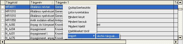 ezen a felületen nincs mód és lehetőség. Az archivált tanulmányi adatok karbantartása A fejezet szorosan kapcsolódik az oklevélmelléklet funkció leírásához.
