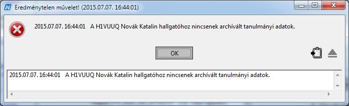 töltve, akkor a program a következő üzentet