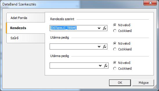 C_TERM] növekvő DSIndexLines adatsávra beállítható Rendezés megadható pl: