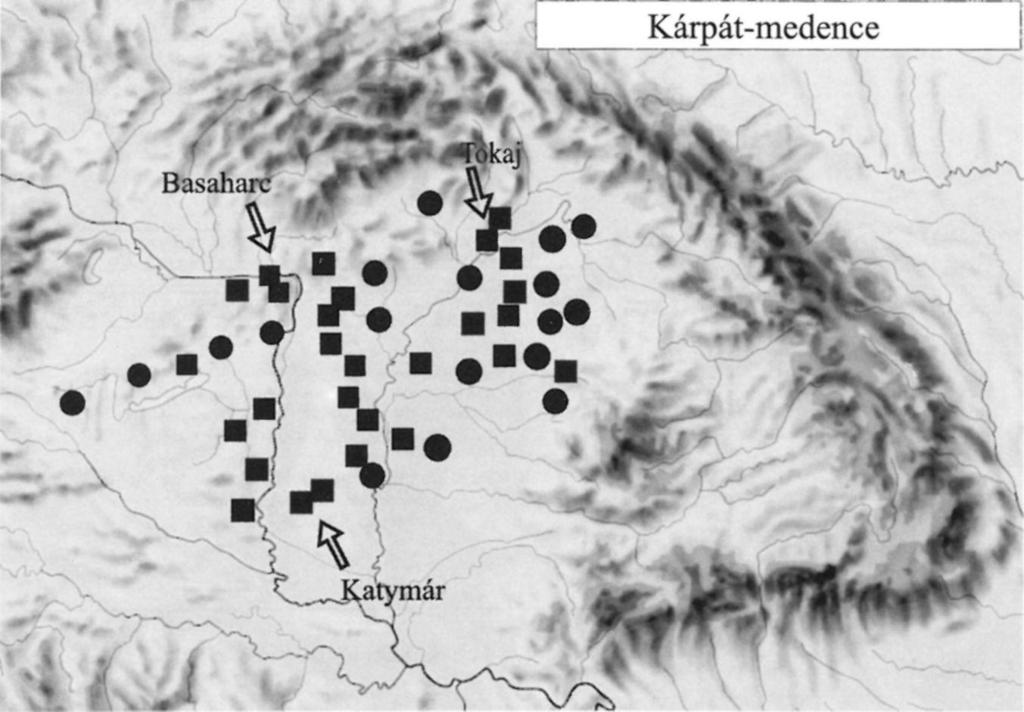 Radocarbon-dated loess-profiles 1. ábra. A publikációban felhasznált radiokarbon koradatokkal datált paleoökológiai szelvények helye Fig.