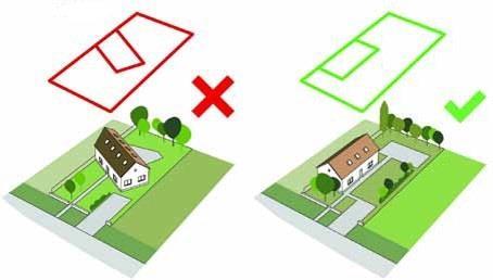 A falu központjában találkozhatunk az utcával párhuzamosan épített épületekkel is.