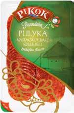 PULYKA VASTAGKOLBÁSZ Szeletelt Bükkfán füstölt, félszáraz -30% 299 Ft 209Ft 100 g, 1 kg = 2090 Ft 65% HÚS- TARTALOM 38 BARONI BAROMFI- VIRSLI Füst ízű, nem ehető