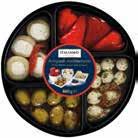 paprika, sajtos készítménnyel töltött, marinált csiperkegombafej, marinált mozzarella sajtgolyó, marinált, magozott zöld olívabogyóés kalamata olívabogyó maggal 1399Ft 400