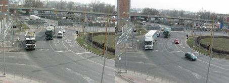 5.2 ábra A Győrben megépült valós körforgalmnál a gépjárművek okozta konflktusok 5.