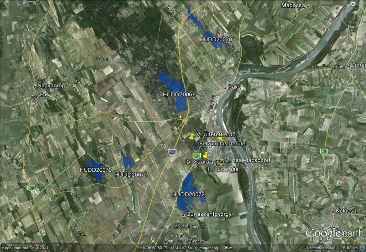 Eredmények A kijelölt Natura 2000-es területek (13.8-7. ábra A talajfelszíni ízeltlábúak szempontjából vizsgált területek) bejárása 2012.06.21-én és 2012.09.29-én megtörtént.