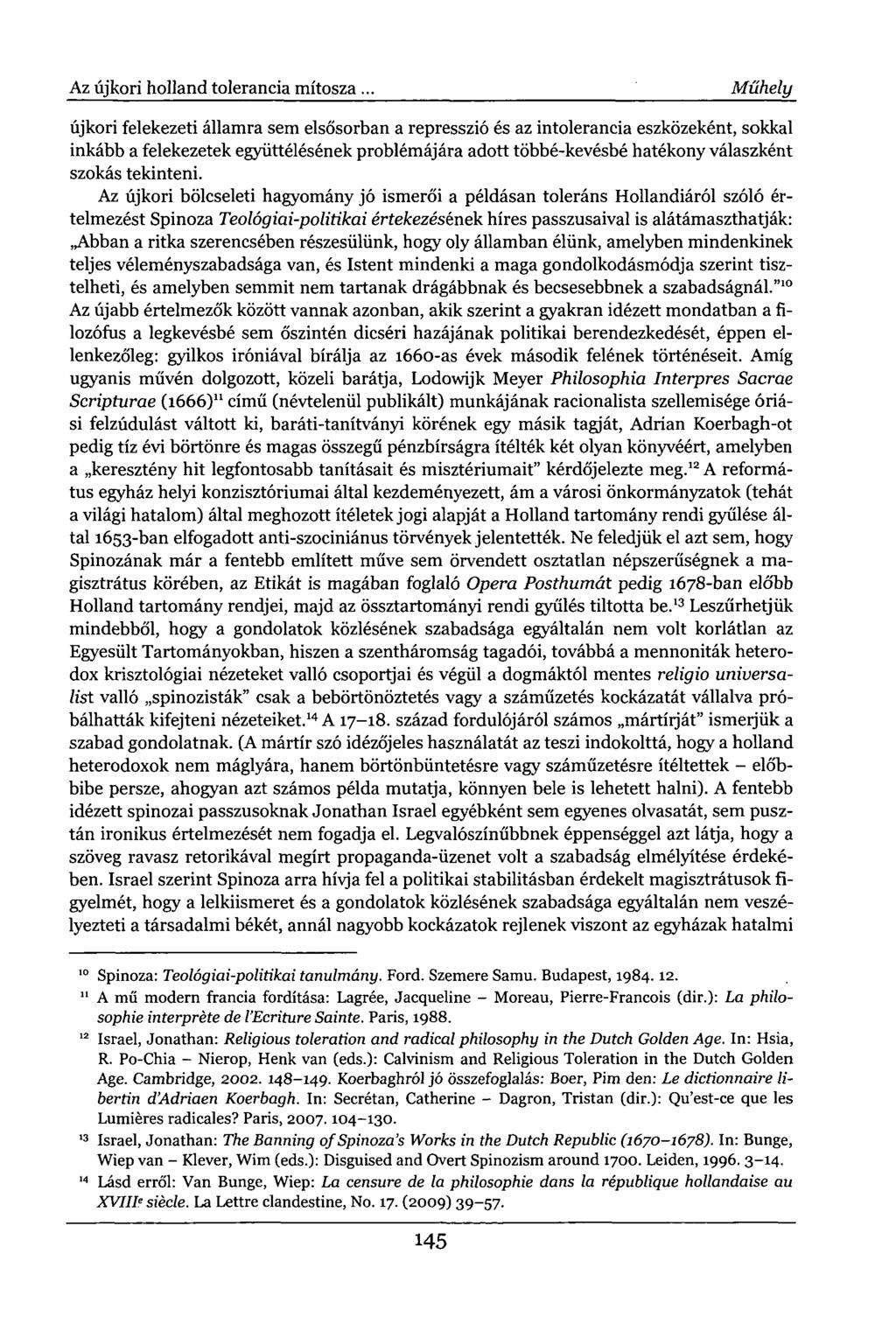 Az újkori holland tolerancia mítosza.