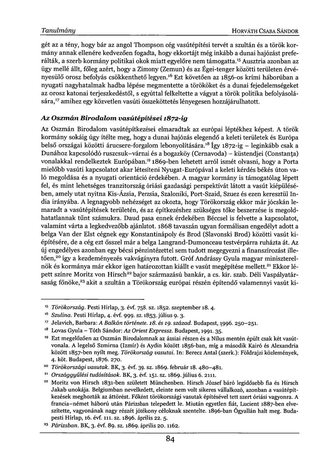 Tanulmány HORVÁTH CSABA SÁNDOR.