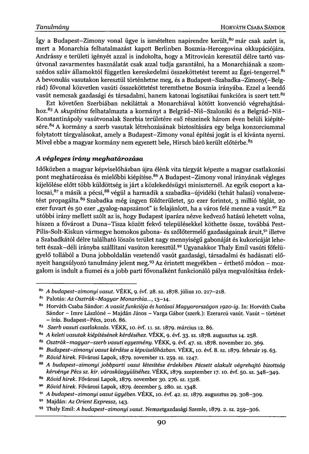 Tanulmány HORVÁTH CSABA SÁNDOR.