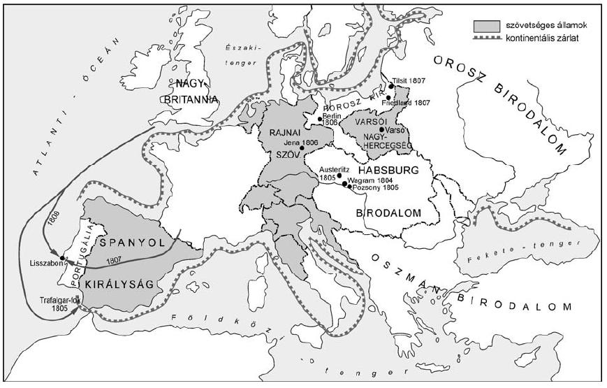 Az újkor története Érettségi esszék gyűjteménye 16 Európa a kontinentális zárlat idején 1. A brit szigeteket zárlat alatt állónak nyilváníttatnak. 2.