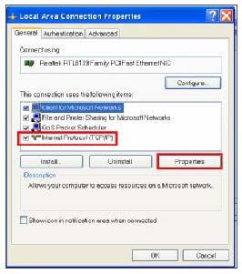 A TCP/IP beállításnál kattintson a Properties -re