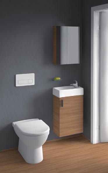 fürdőszoba még nagyobbnak látszik. Tökéletes minimalista fürdőszoba.