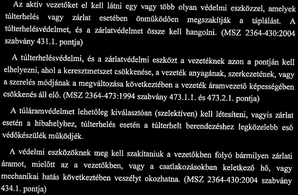 12. oldal Munkaszám: 16-09/2 TÚLÁRAMVÉDELEM (MSZ 10900:2009 SZABVÁNY 2.4.