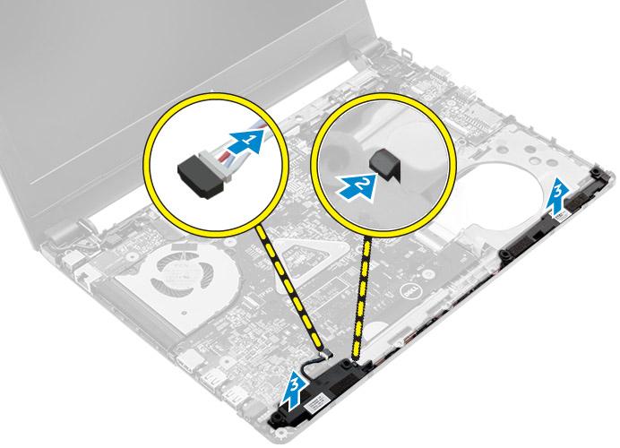 A VGA panel beszerelése 1 Helyezze a VGA panelt a számítógépen lévő foglalatába. 2 Csatlakoztassa az VGA-panel kábelét az VGA-panelen lévő csatlakozóhoz, majd zárja le a reteszt.