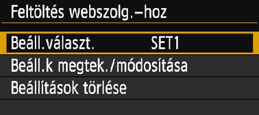 Több kapcsolat beállításainak regisztrálása Legfeljebb három kapcsolatbeállítást regisztrálhat a webszolgáltatásokhoz. 1 Válassza ki a [Wi-Fi funkció] beállítást.