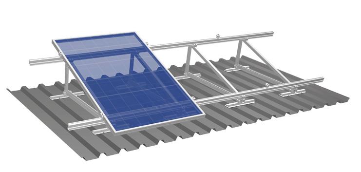 Rendszer trapéz- és hullámlemez tetőhöz Rögzítés trapézlemez sínnel Szerelősín ST-AK 13/60 Végleszorító EH AK II Klick 30-50 A Középleszorító MH AK II Klick 30-50 A Keresztsín-összekötő