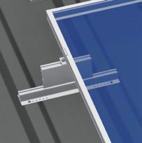 Rendszer trapézlemez tetőhöz Rögzítés trapézlemez Lift rendszerrel Hátulsó sínek, nagy adapter Elülső sínek, kis adapter Trapézlemez tető