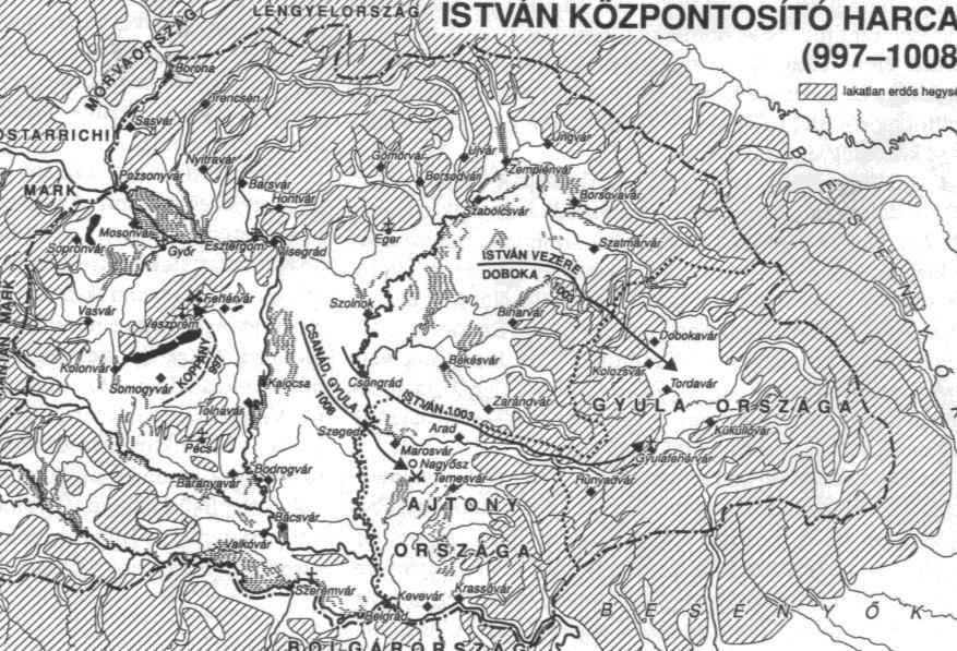: leszámolás Koppánnyal / 1003: hadjárat Gyula ellen / 1028 k.