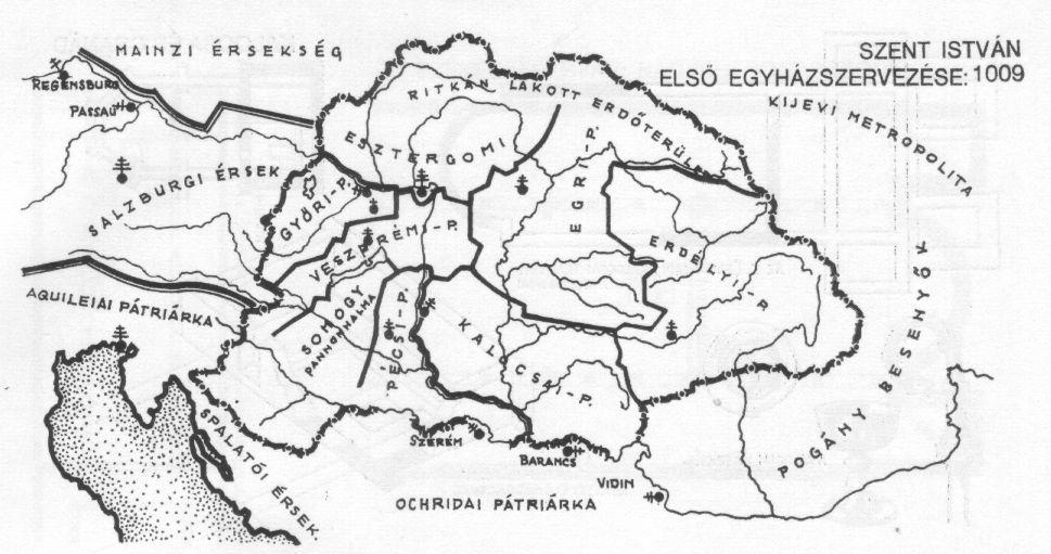 1030: II. Konrád visszaverése / érsekségek: esztergomi (1001 k.