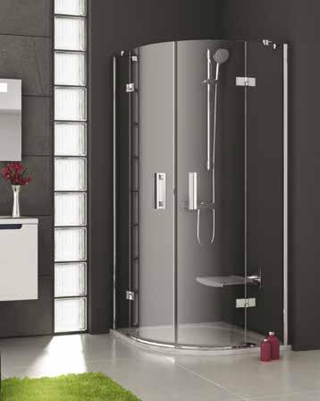Negyedköríves zuhanykabin Sarokbelépős zuhanysarok 239 000,-tól 239 000,-tól SMSKK4 - négyrészes, negyedköríves, kifelé SMSRV4 - négyrészes, sarokbelépős, kifelé Kiegyensúlyozott formájú zuhanykabin.