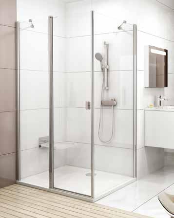 Chrome Felhasználási lehetőségek: zuhanyajtó zuhanyajtó vagy fix oldalfal zuhanysarok Egy zuhanyajtó és egy másik zuhanyajtó vagy fix oldalfal összeszerelésével négyzet vagy téglalap alapú