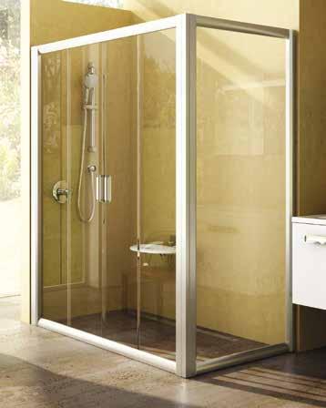 Rapier Felhasználási lehetőségek: zuhanyajtó fix oldalfal zuhanysarok Egy RPS fix oldalfal és egy zuhanyajtó összeszerelésével négyzetes vagy téglalap alaprajzú zuhanysarkot alakíthatunk ki.