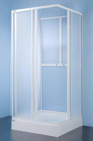 KC/Dr-c zuhanykabin (tolóajtós) Négy oldalról zárt zuhanykabinok fotón látható: KC/Dr-c 90 bi P kabin plexi (poliészter) betéttel 2 db eltolható ajtóval, sarokbelépős kabin a tengelye küröl
