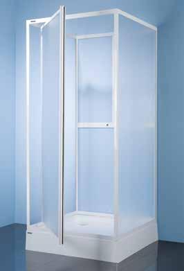 KC/DJ-c zuhanykabin (nyílóajtós) 1 db kifelé nyíló ajtóval (átfordítható!) Nincs külön jobbra vagy balra nyíló kivitel. z ajtónyitás irány a beépítés során szabadon választható meg.