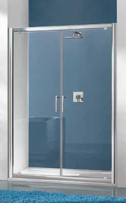 DD/T5b zuhanyajtó (kifelé nyíló ajtó) Rendelhető 2 db kifelé nyíló ajtóval eépíthető zuhanytálcával vagy közvetlenül a padlóburkolatra. z ajtók kifelé nyílnak. Zuhanyajtók fényes ezüst (sb) elépő Mag.