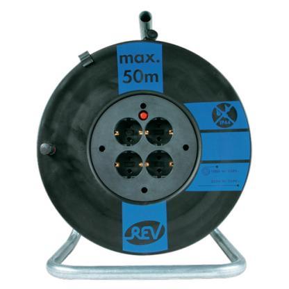 Kábeldobok, műanyag/ cable reels, plastic IP20 6901H Kábeldob, műanyag 4 dugaljjal, hőkioldóval Cable