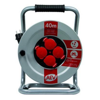 0mm² 0088622 Kábeldob, fém 4 dugaljjal, hőkioldóval Cable reel sheet steel, 4-fold,with