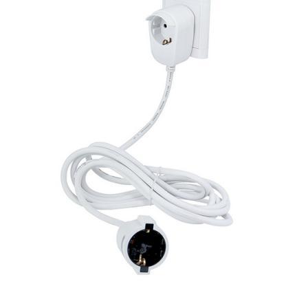 Lengő hosszabbítók/ extension cables 3m IP20 0016030114 Földelt lengő hosszabbító Extension cable, white 250V, 16A, 3.
